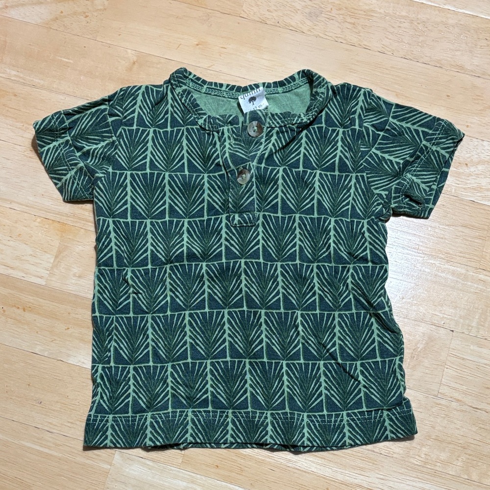Kate Quinn Green Patterned Baby Shirt